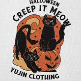 Yūjin Clothing Creep It Cat Hoodie featuring a cozy design with a spooky cat graphic on soft fabric.