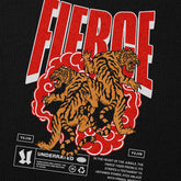 Yūjin Clothing Fierce Tiger hoodie featuring a bold tiger graphic and comfortable fabric, perfect for casual wear.