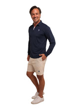 Navy Coast Long Sleeve Polo shirt by White Water Life, featuring a classic polo collar and button placket on a clean fabric.