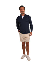 White Water Life Coast long sleeve navy polo shirt with collar and buttons, displayed on a plain background.