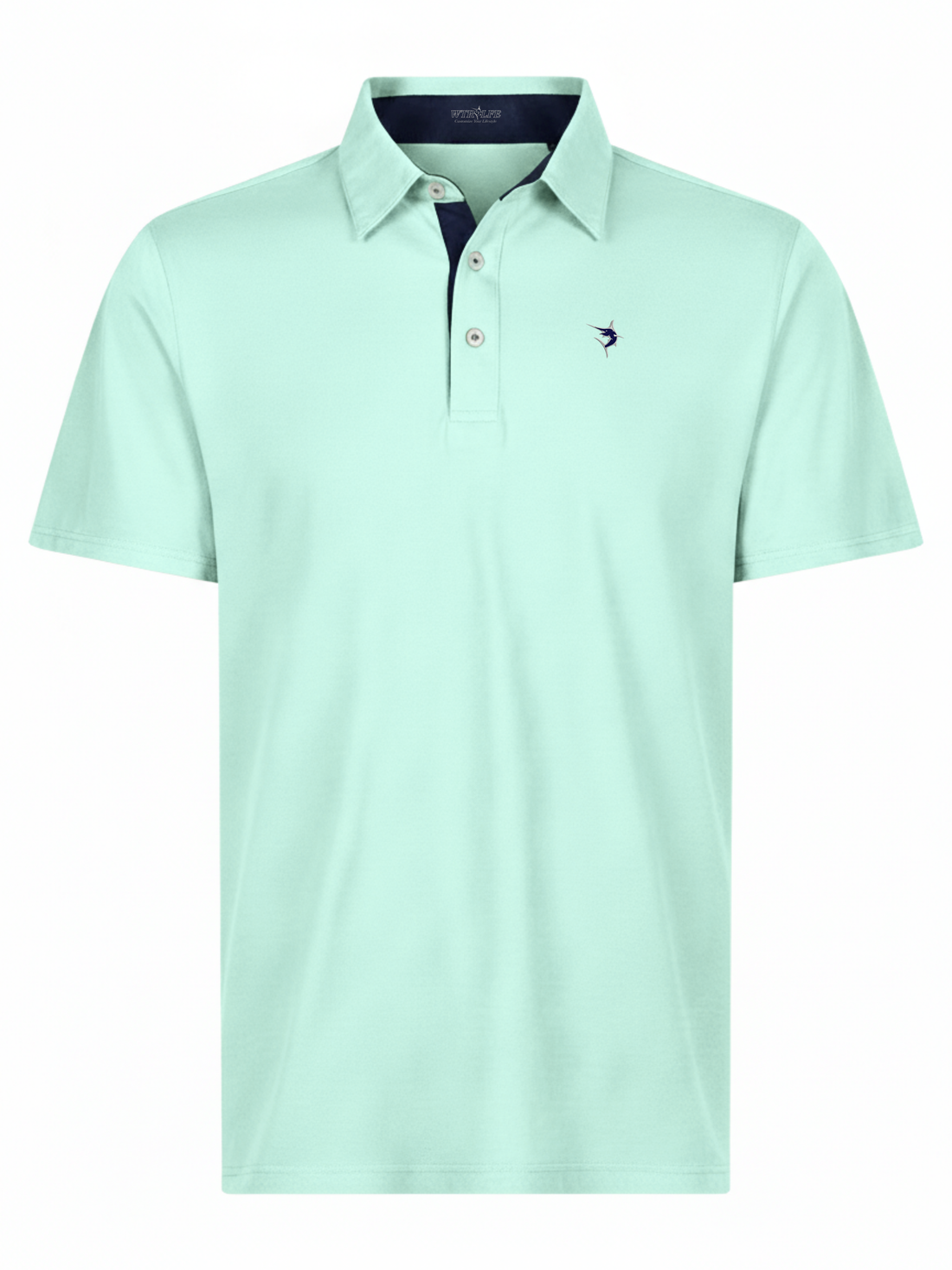 White Water Life Coastal Polo in aqua, a casual men&