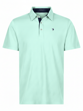 White Water Life Coastal Polo in aqua, a casual men&