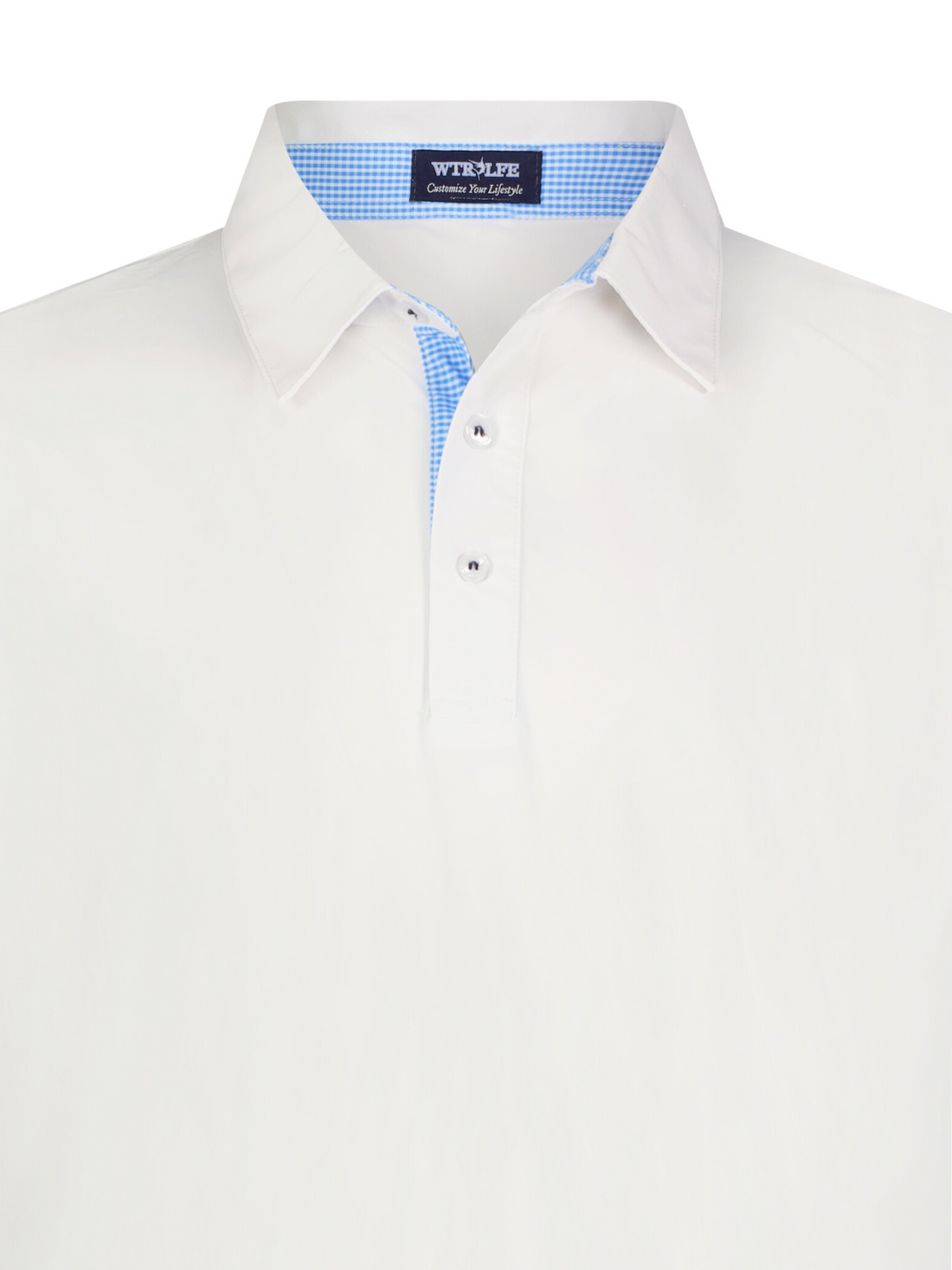 White Water Life Coastline Polo in white, classic short-sleeve polo shirt with collar and buttons, casual and stylish for everyday wear.