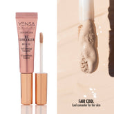 YENSA Skin On Skin BB + CC Full Coverage Hyaluronic Serum Concealer swatch showcasing smooth, blendable makeup in natural skin tones.