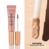 YENSA Skin On Skin BB + CC Full Coverage Hyaluronic Serum Concealer swatch in light neutral shade on skin