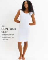 Downeast Essentials Contour Slip showing a comfortable, form-fitting slip with smooth fabric and subtle contouring design.