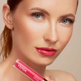 YENSA Luxe Lip Nourishing Oil with hyaluronic acid and vitamin E, showing a sleek lip oil bottle with a clear applicator tip.