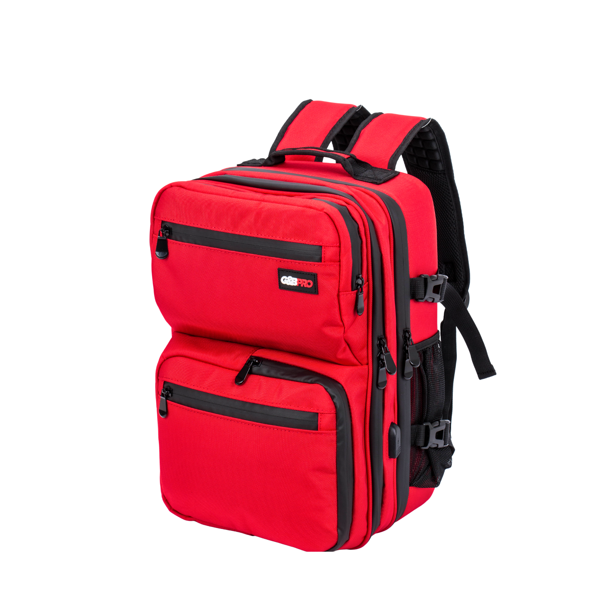 Mid Size Mobile Workstation Backpack with Extending Tray System – Fire Red