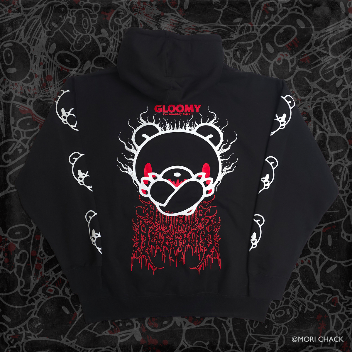 Cross Arms Pullover Hoodie Black