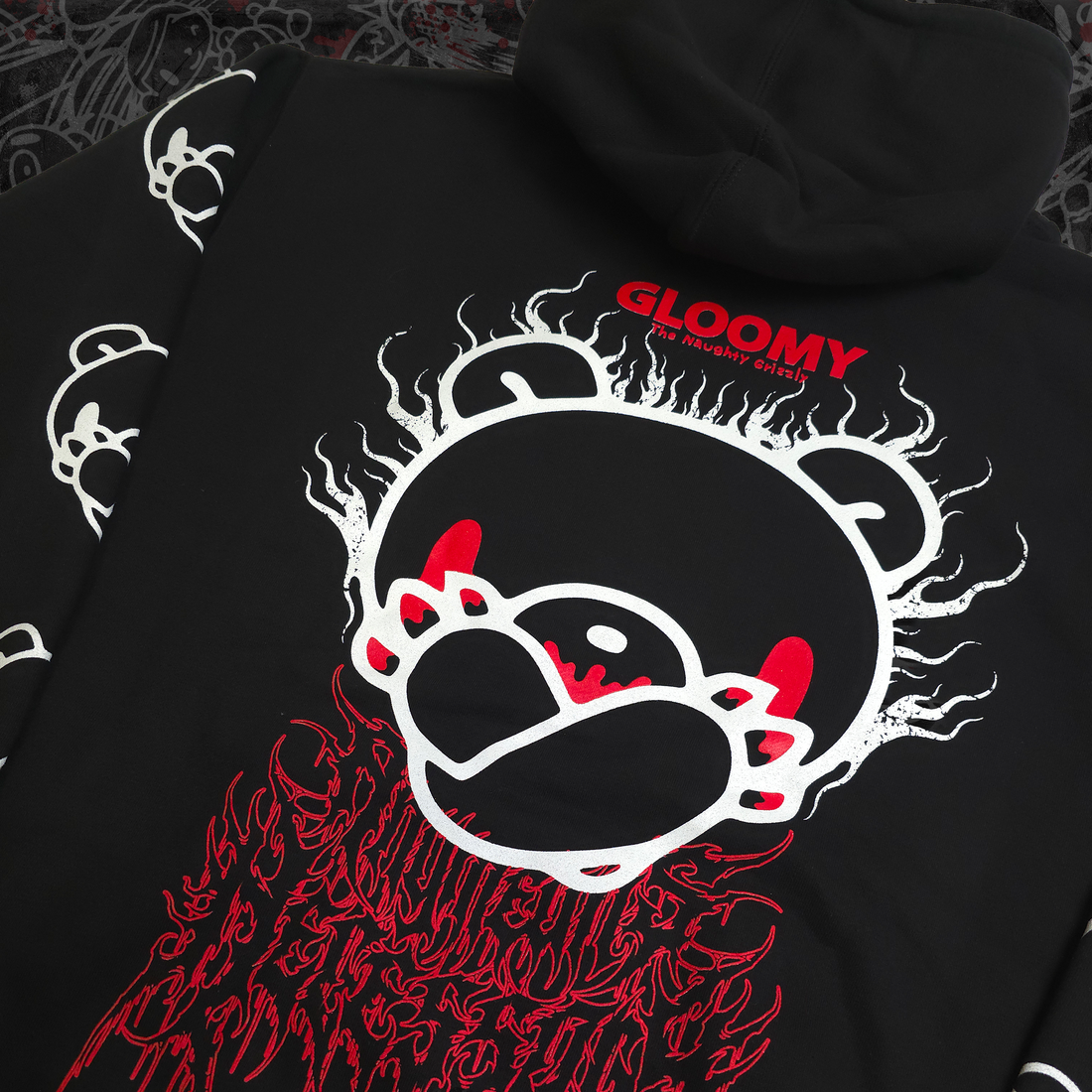 Cross Arms Pullover Hoodie Black