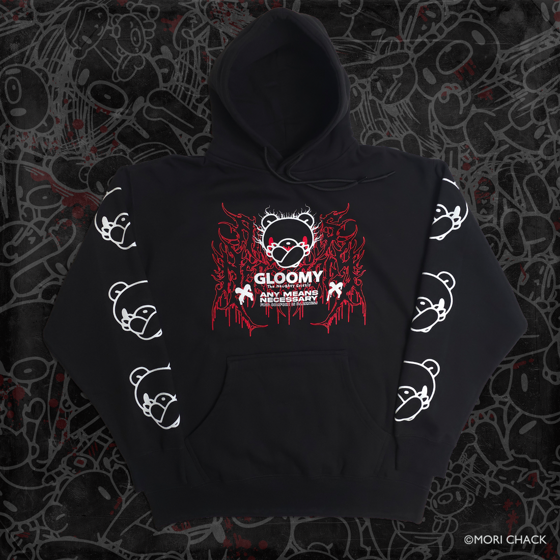 Cross Arms Pullover Hoodie Black