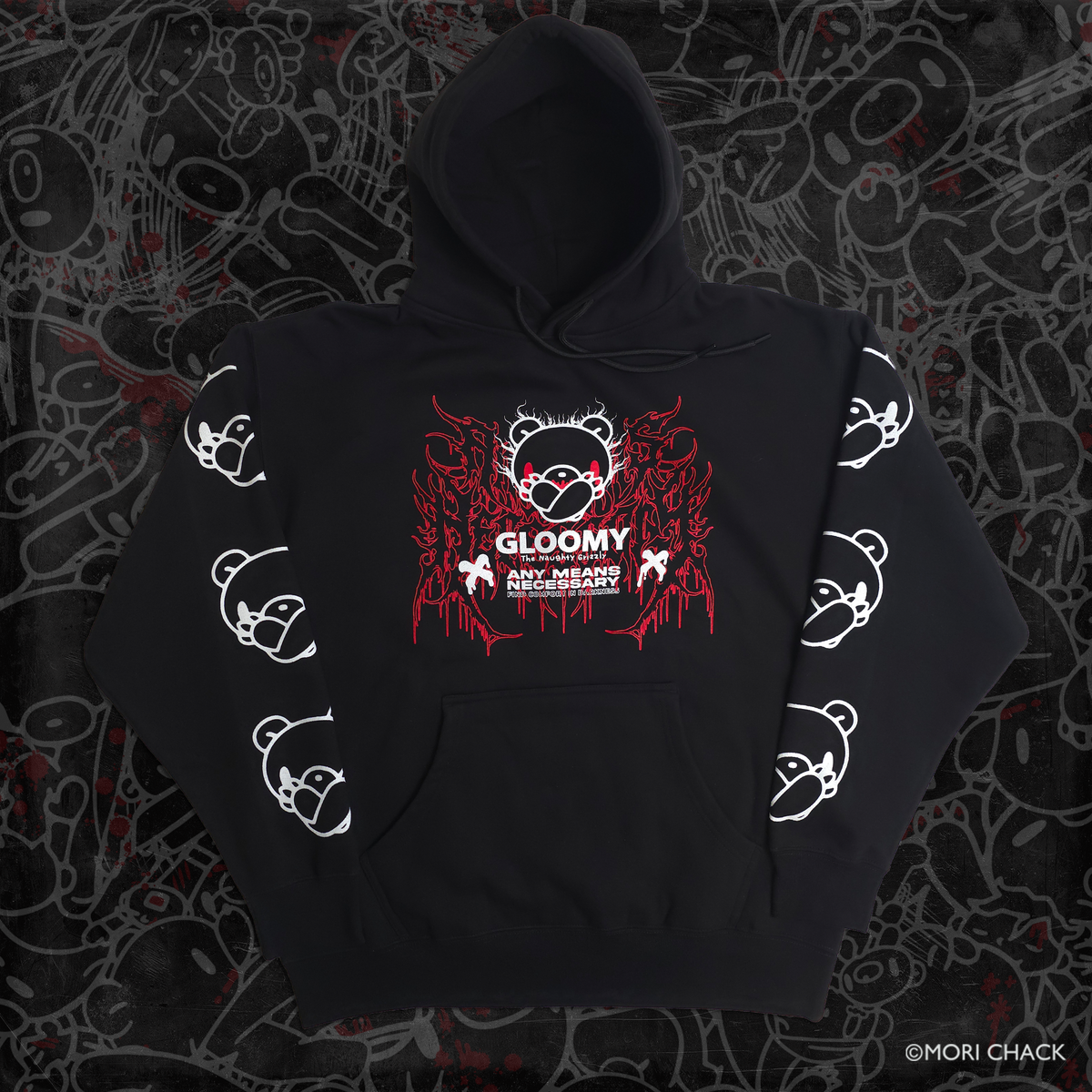 Cross Arms Pullover Hoodie Black
