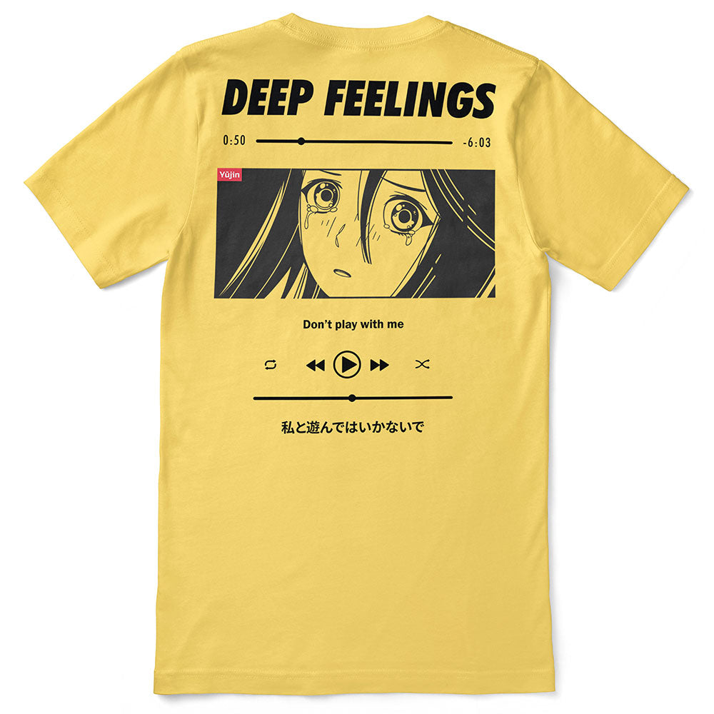 Yūjin Clothing Deep Feelings T-Shirt featuring a comfortable fit and stylish design, showcased on a plain background.
