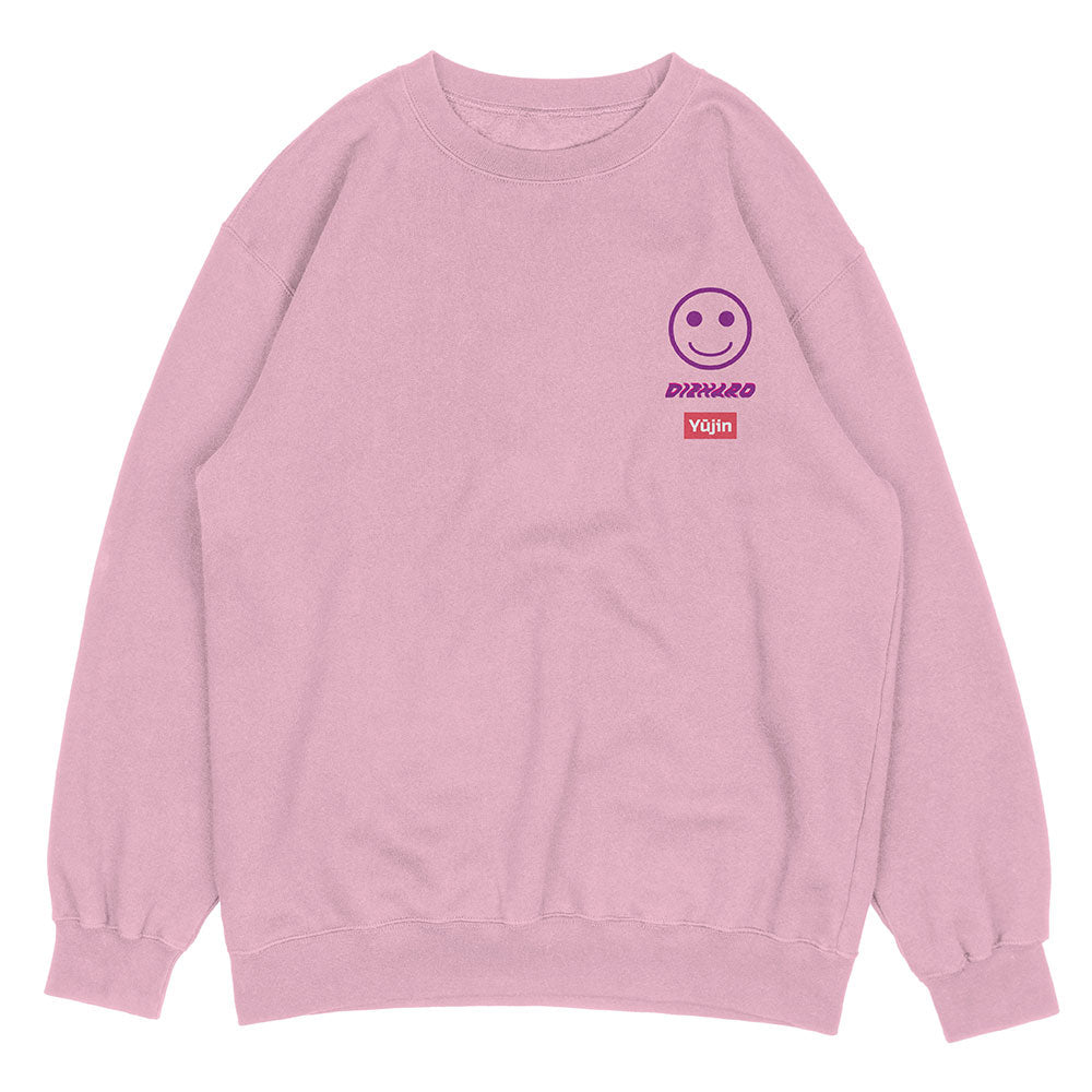 Yūjin Clothing Diehard Sweatshirt in black, soft cotton fabric with a relaxed fit and crew neckline, displayed on a hanger.