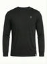 Black White Water Life Dockside Performance long sleeve shirt displayed on a flat lay with front view.