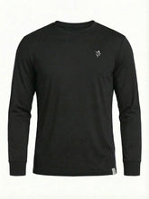 Black White Water Life Dockside Performance Long Sleeve shirt shown with a close-up of the fabric and logo on the chest.