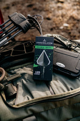 Annihilator Broadheads Double Bevel 125 broadhead with two cutting edges and sleek design for precise archery hunting.