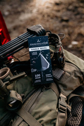 Single Bevel 100 broadhead by Annihilator Broadheads, showcasing a sharp, single-bevel design for precise arrow tips.