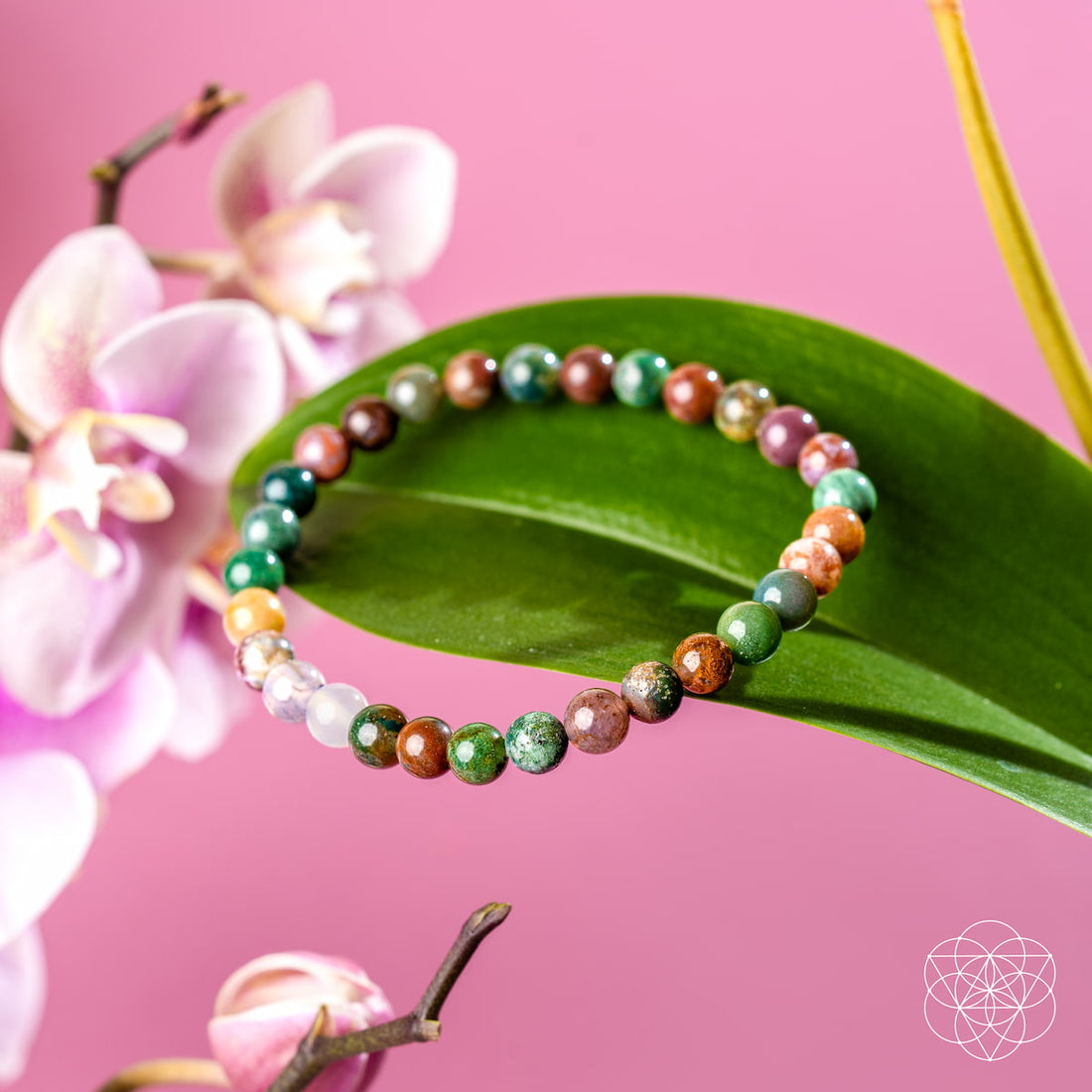 Close-up of The Energy Bracelet by Conscious Items featuring 6mm beads, showcasing its stylish and natural design.