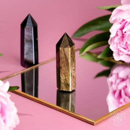 The Upper Hand – Gold &amp; Silver Sheen Obsidian Points