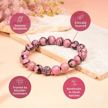 The Love Frequency – Rhodonite Bracelet of Forgiveness