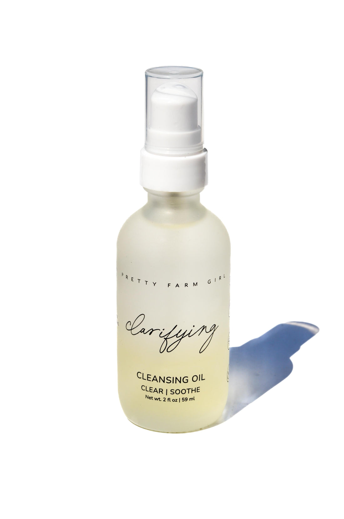 Pretty Farm Girl Clarifying Cleansing Oil for acne-prone skin, a gentle face cleanser with natural ingredients.