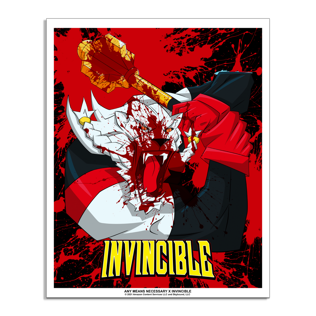 Death Blow poster by Any Means Necessary Clothing featuring a striking giclee print with bold, graphic artwork on a 16x20 inch paper.