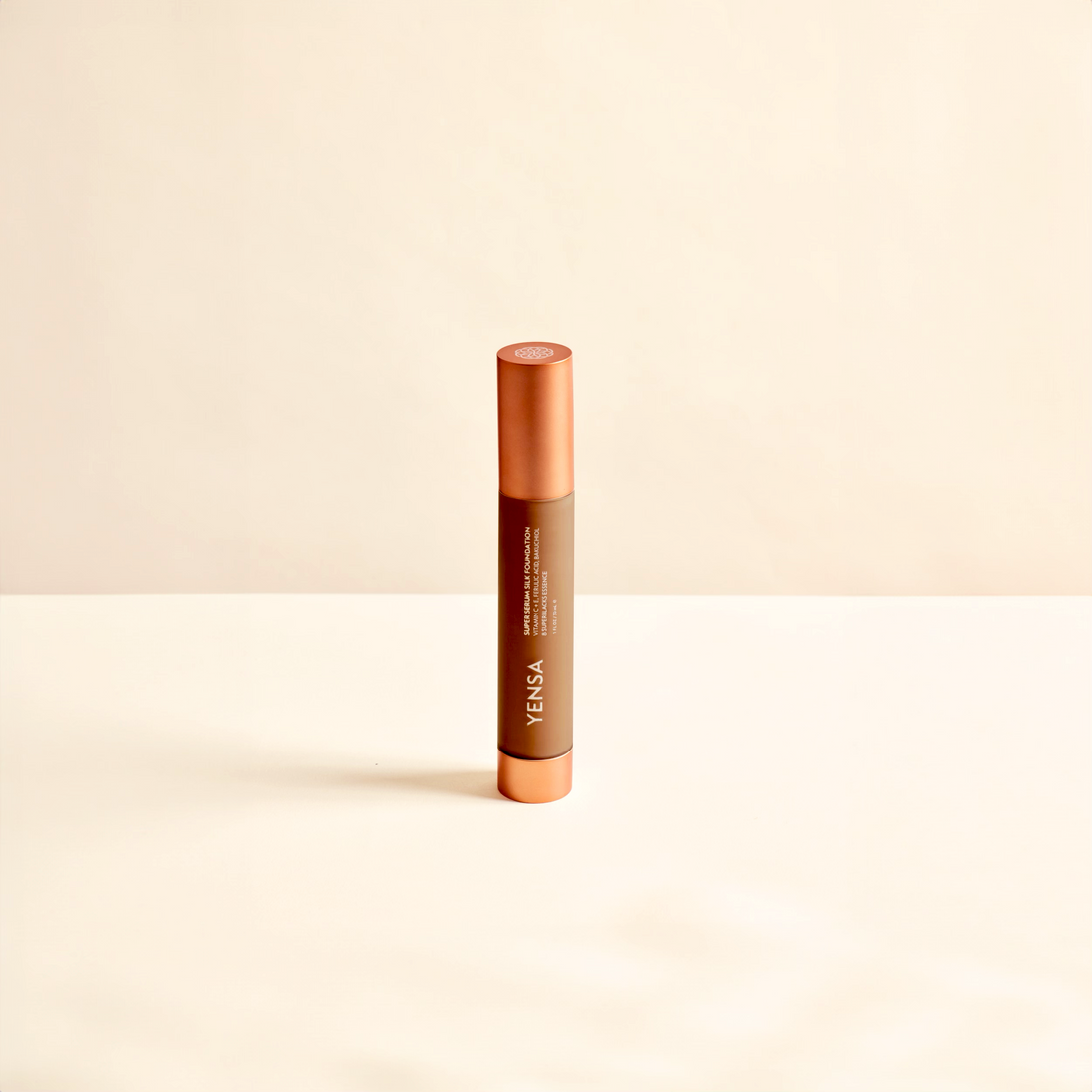 YENSA Super Serum Silk Foundation in Deep_2 shade showing smooth, hydrating formula with radiant finish on skin.