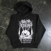 Black Defeatist hoodie by Any Means Necessary Clothing featuring front graphic and comfortable pullover style.