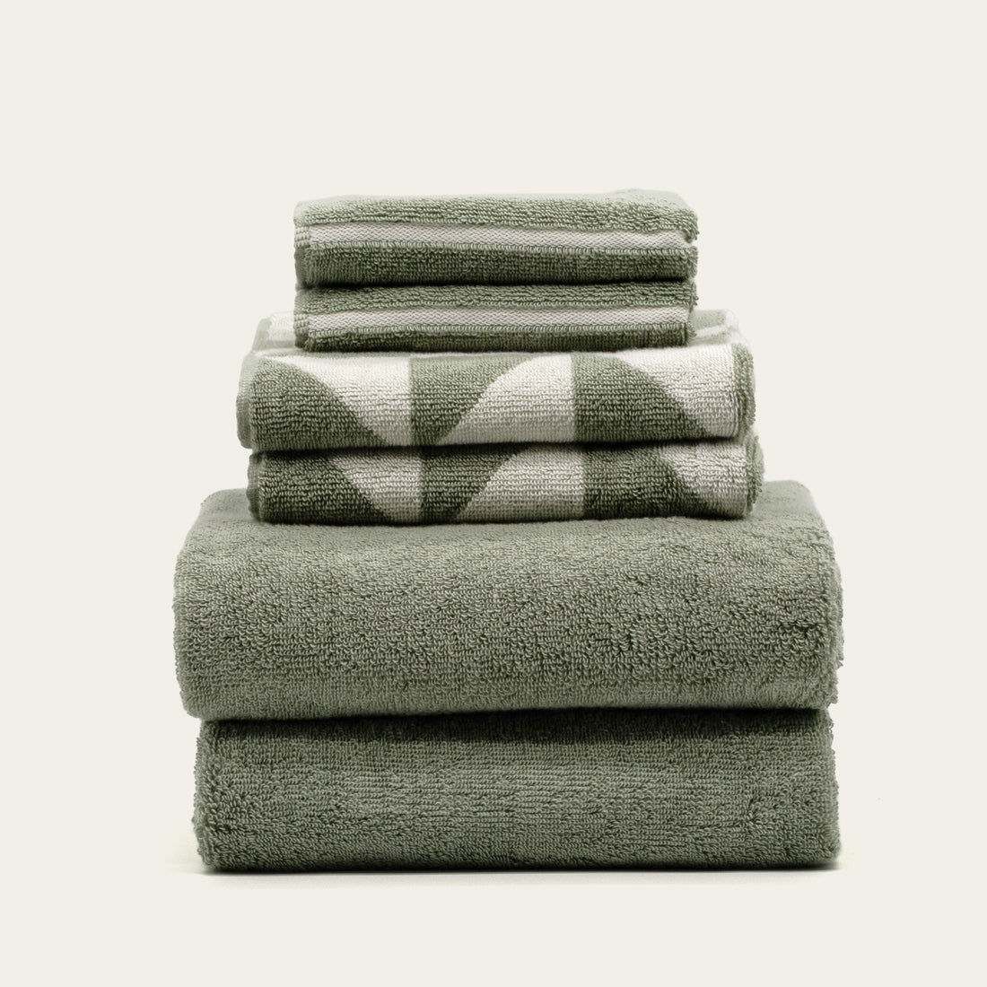 Set of Deia Australian Cotton Towels by Italic, soft and plush for bathroom or home use, displayed in a clean, modern setting.