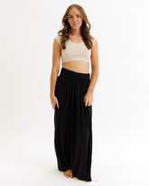 Downeast Demi Tee in nude color, close-up view showing soft fabric and fitted style, perfect for casual wear.