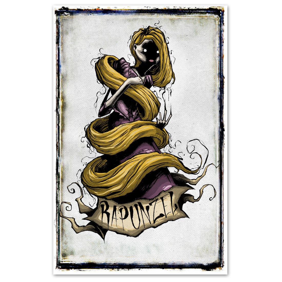 Disney Darkness Prints poster featuring dark, artistic Disney-inspired designs by Any Means Necessary Clothing.