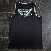 Back view of Any Means Necessary Clothing Destroyer of Worlds Jersey shirt featuring bold graphic design.
