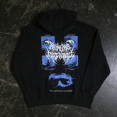 Black Drown pullover hoodie from Any Means Necessary Clothing shown from the back with a simple, casual design.