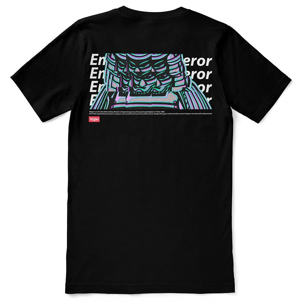 Yūjin Clothing Emperor T-Shirt with striking black and white graphic design, crafted from soft, comfortable cotton fabric.