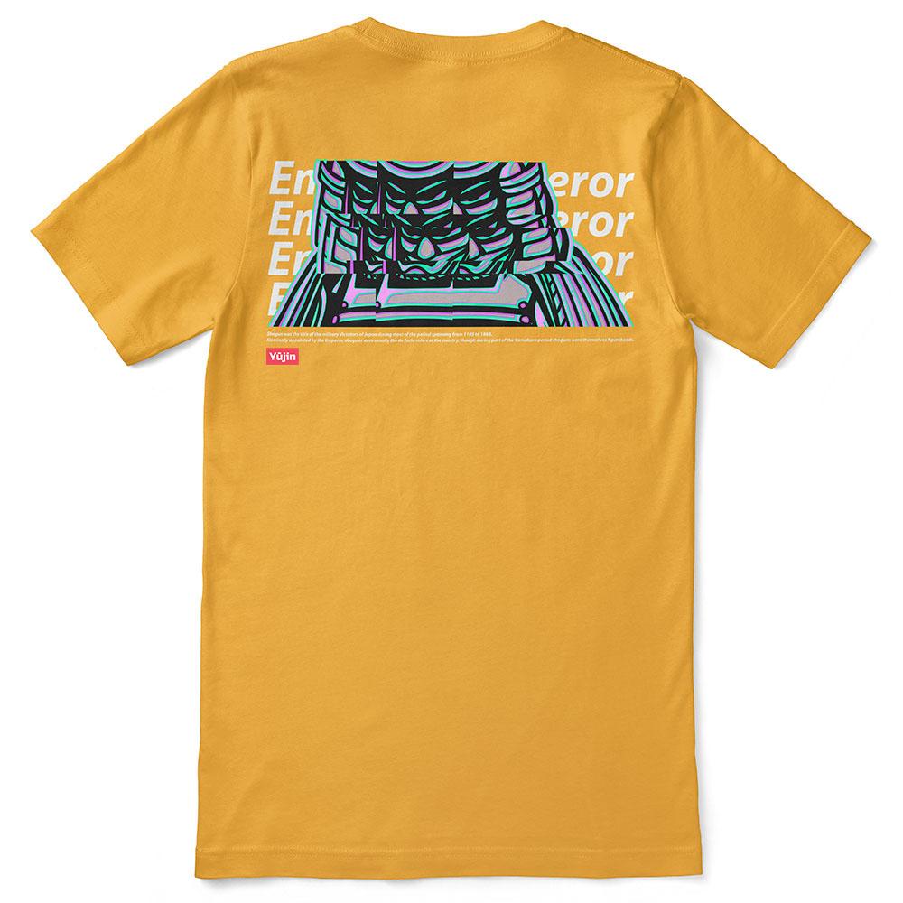 Yūjin Clothing Emperor T-Shirt with bold graphic design, soft fabric, and comfortable fit, displayed on a neutral background.