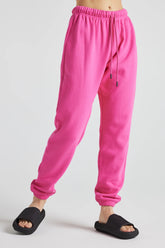 Pink electric fleece joggers by Fitkitty Culture, soft and cozy women&