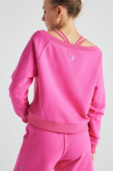 Pink off-shoulder sweatshirt from Fitkitty Culture, stylish women&