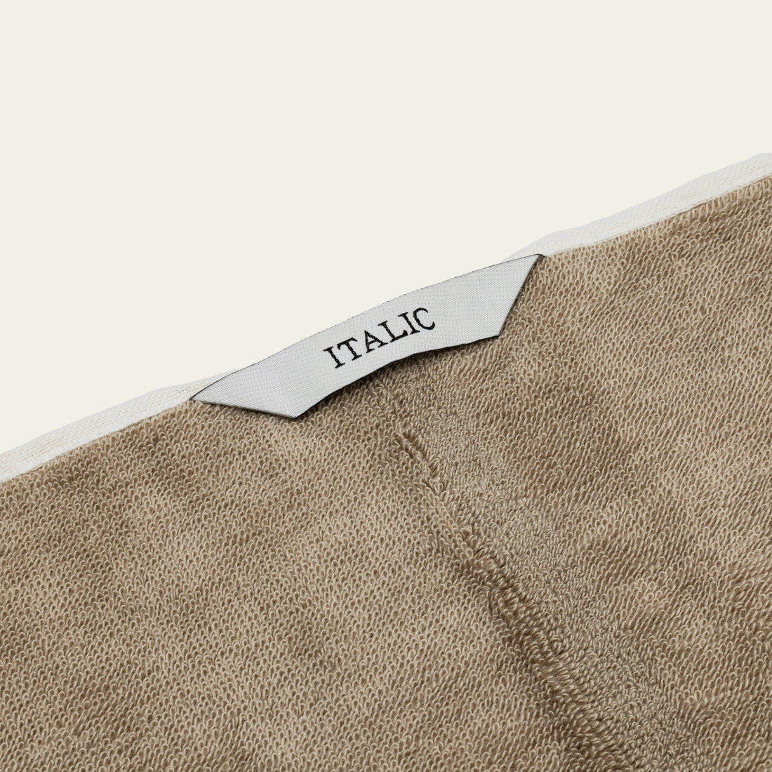 Soft Sorrel Australian Cotton Towels by Italic, showing plush, absorbent terry fabric in a neutral color.