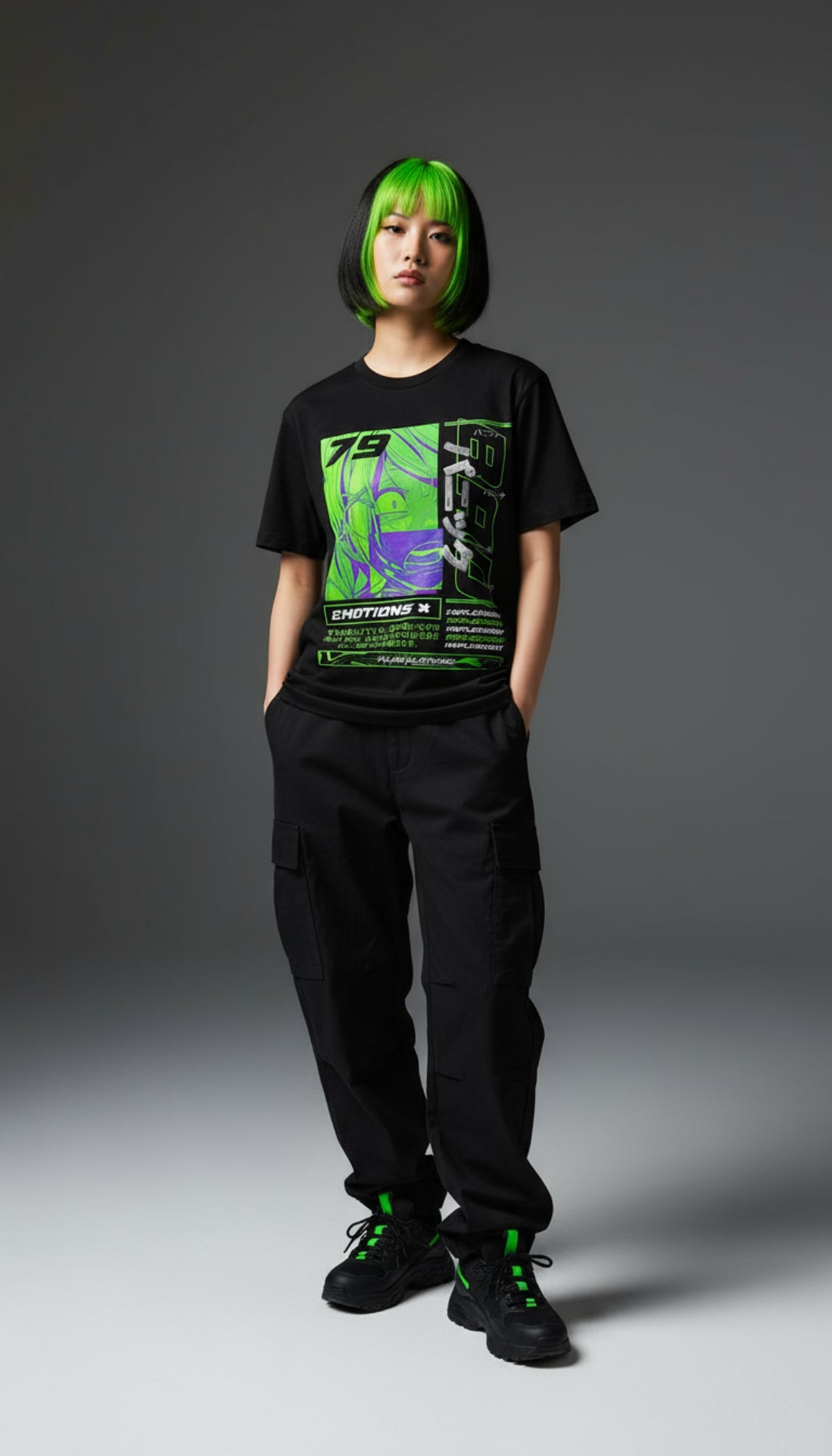 Yūjin Clothing Emotions T-Shirt featuring colorful graphic design and comfortable cotton fabric, casual wear for everyday style.