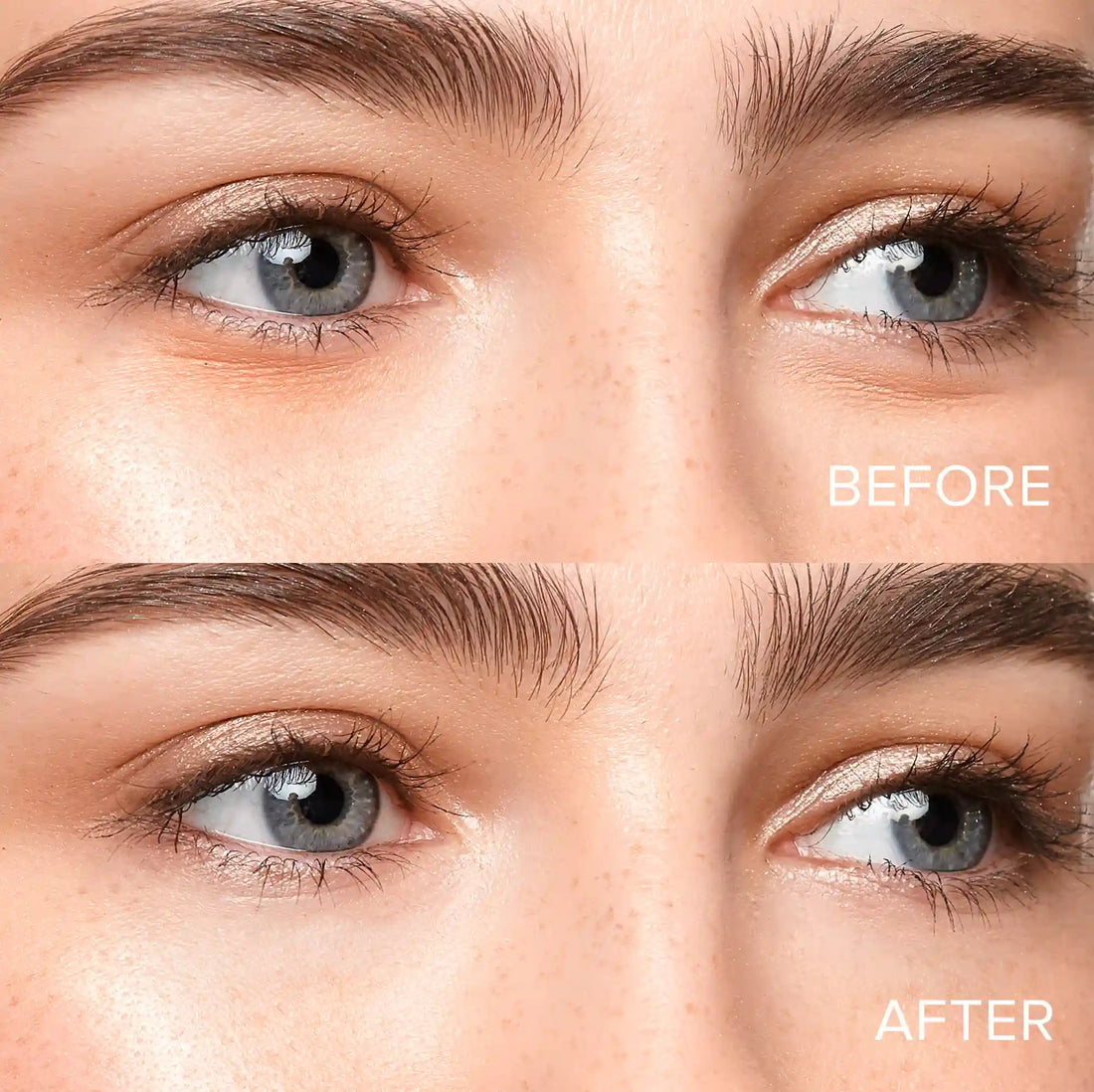 Maree 24K gold anti-aging eye patches showing gold-infused gel under the eyes in a close-up image.