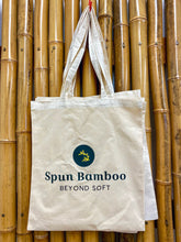 Spun Bamboo spun bamboo tote bag with sturdy handles, designed for carrying bread or groceries in eco-friendly style