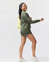 Goal Five Freasy Crew lifestyle sweatshirt in dark moss color, featuring a comfortable fit and casual style.