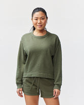 Goal Five Freasy Crew lifestyle hoodie in dark moss color, featuring a comfortable fit and soft fabric, ideal for casual wear.