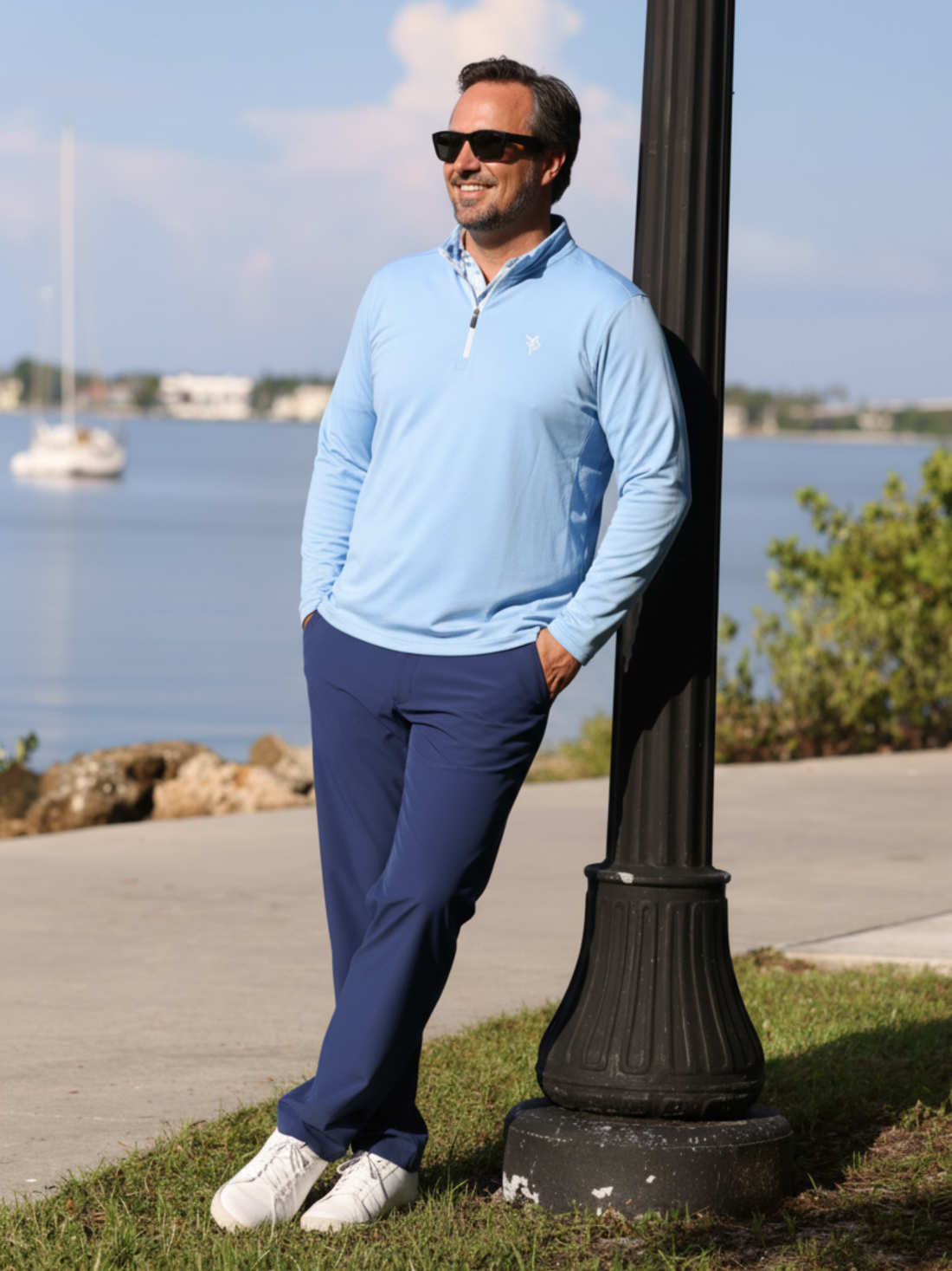 Navy White Water Life Freeport Pant, versatile performance pants with a relaxed fit and functional design for active wear.