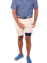 Tan White Water Life Freeport Short Effortless Performance shorts with liner, designed for active water sports and outdoor activities.
