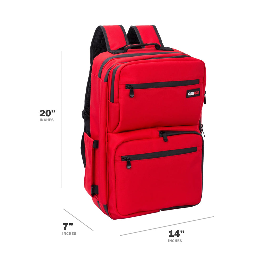 Full Size Mobile Workstation Backpack with Extending Tray System – Fire Red