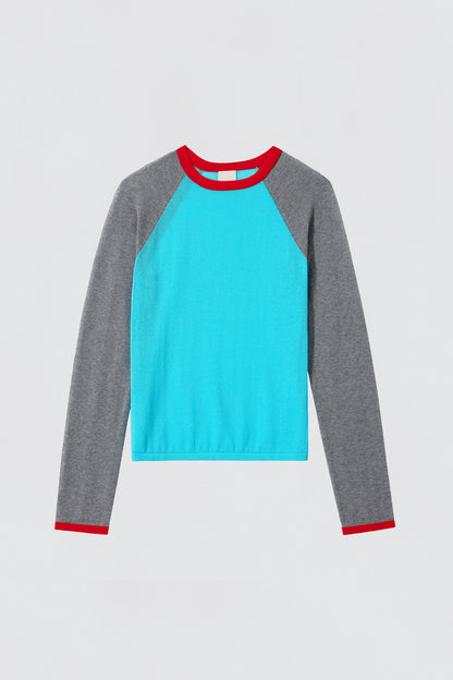 MIRINAE RAGLAN KNIT TOP IN GELEIRA MULTI