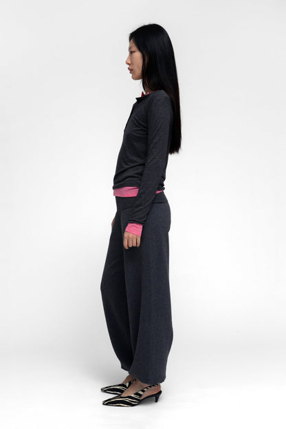 HARAM TOP IN CHARCOAL