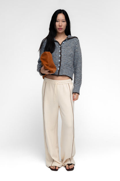 Ho-Sook KNIIT CARDIGAN IN BLUE STRIPE